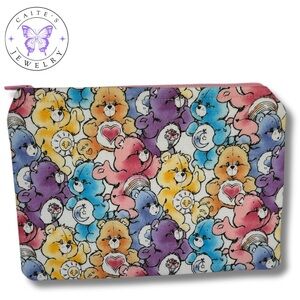 Handmade Zipper Pouch with a Care Bears Fabric